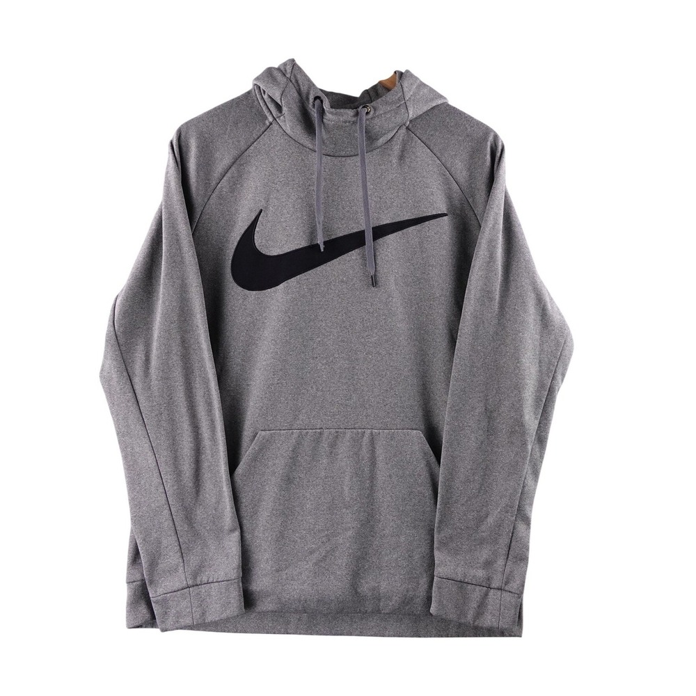 Nike Therma-FIT Men's L Gray‎ Full Zip Hoodie Athletic Training Center Swoosh